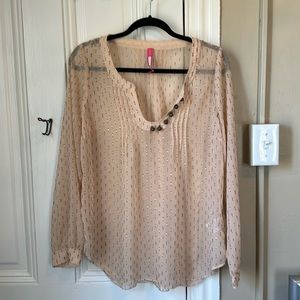 Sheer Plenty by Tracy Reese blouse with gold detailing